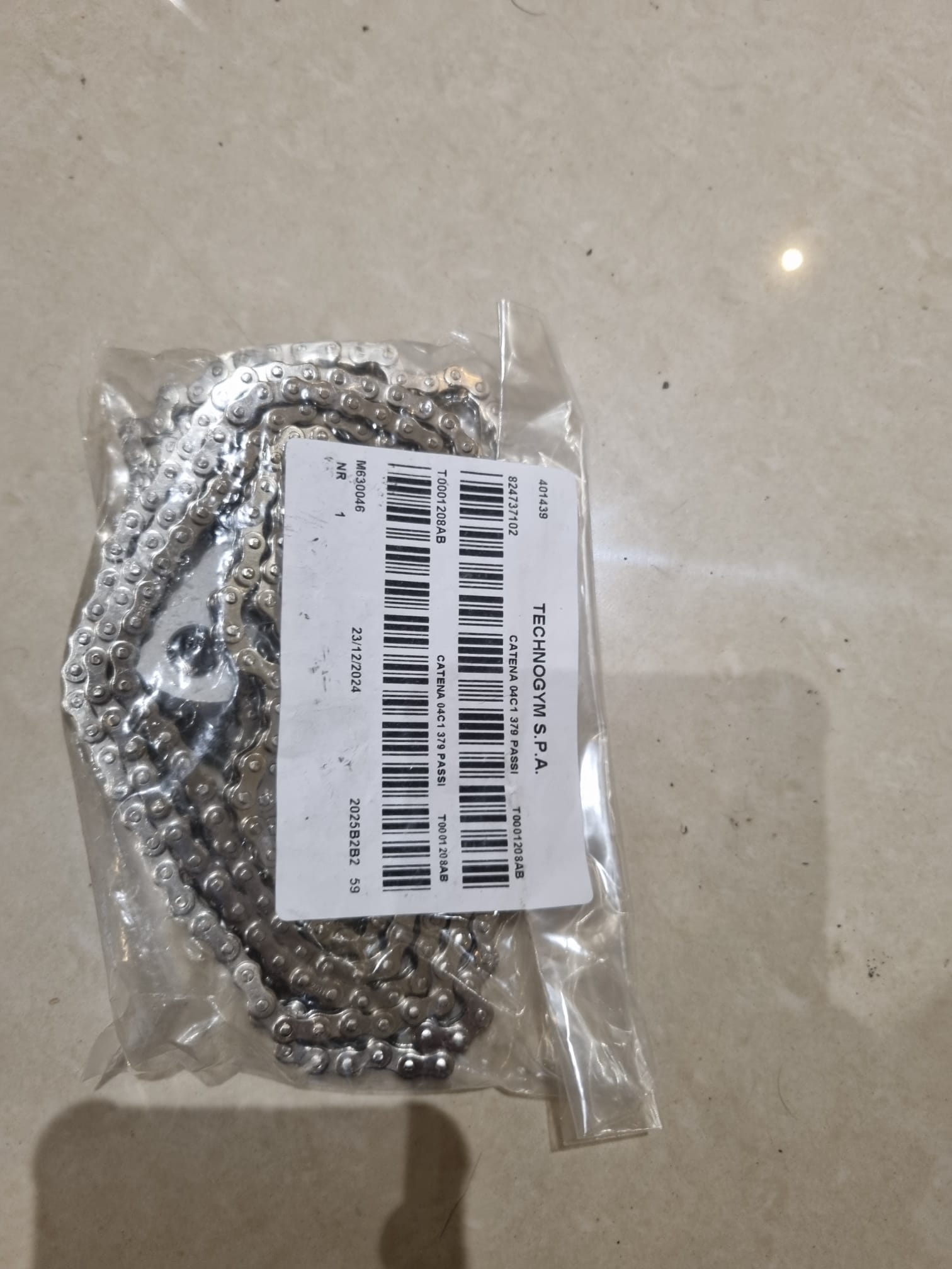 Chaîne métallique de transmission d'origine Technogym neuve dans son emballage